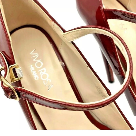 Vivo Rosa by Milano Patent Leather Maroon Platform - Picture 10 of 12